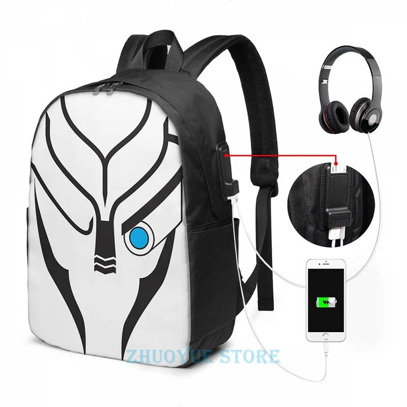 Funny Graphic print Mass Effect - Garrus (Black) USB Charge Backpack men School bags Women bag Travel laptop |