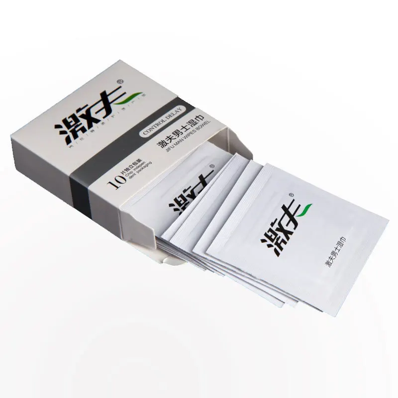 10 шт. мужской протрите с задержкой натуральная Влажная Ткань Мужская сексуальная