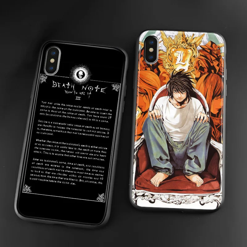 Death Note Аниме L Lawliet Ягами Лайт для iPhone 6 6s 7 8 plus X XR XS 11 Pro Max чехлы мобильного телефона