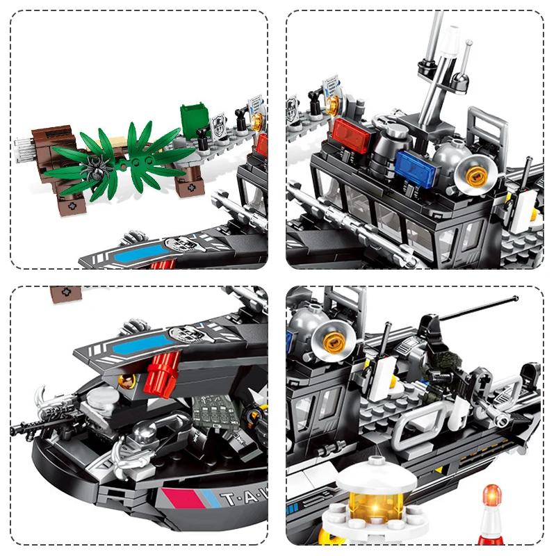 769 шт. полицейский патруль спецназа строительные блоки городские лодочные