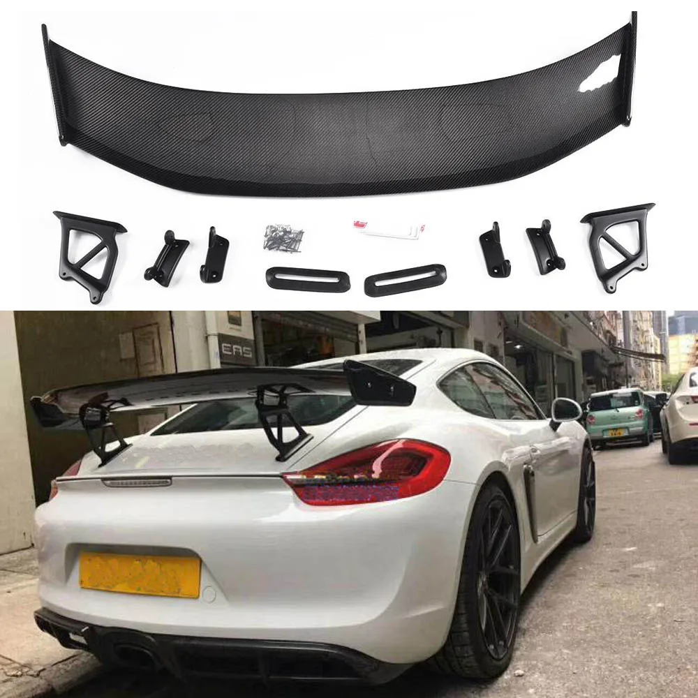 Автомобильный задний спойлер для гонок губа крыла Porsche Cayman Boxster 981 GT4 черное