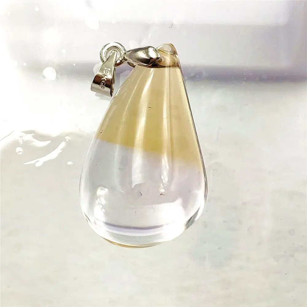 

Подвеска из натурального желтого фиолетового кварца с кристаллами аметрина, капля воды 28x18x10 мм для женщин и мужчин, модное ювелирное ожерел...