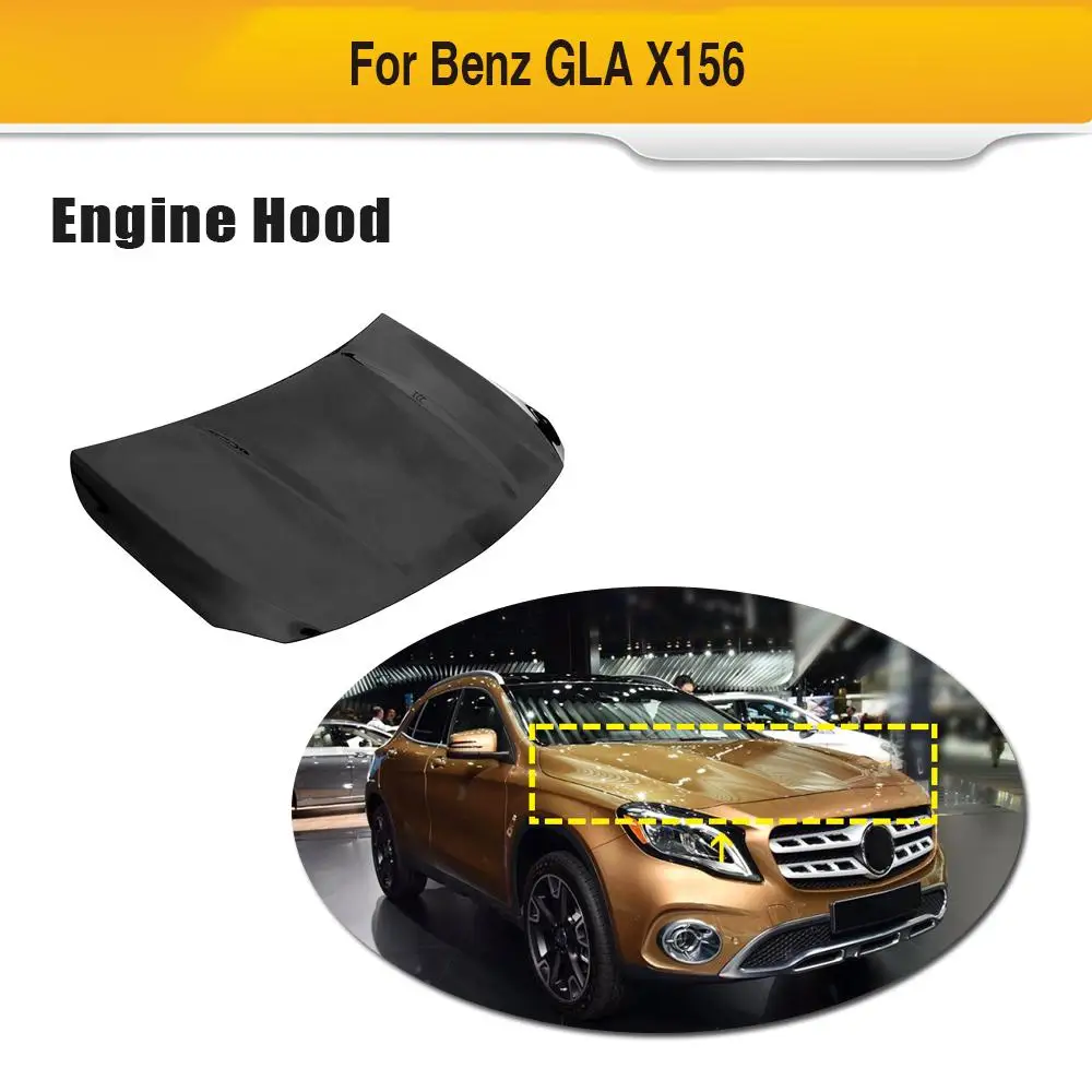 

Car Front Engine Hood for Mercedes-Benz GLA Class X156 2015 - 2019 Carbon Fiber Front Bumper Engine Hood Vent Cover