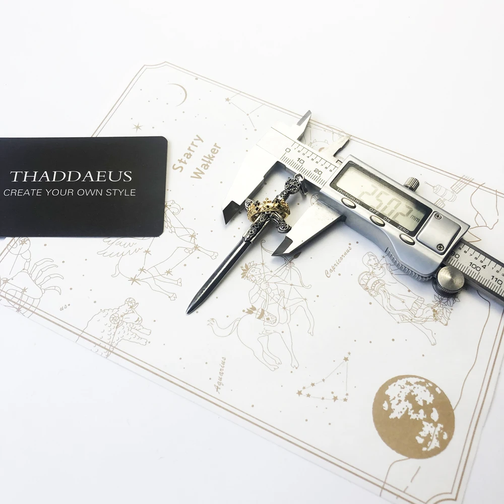 Подвеска в виде меча с короной ювелирные украшения 2021 пробы винтажный подарок