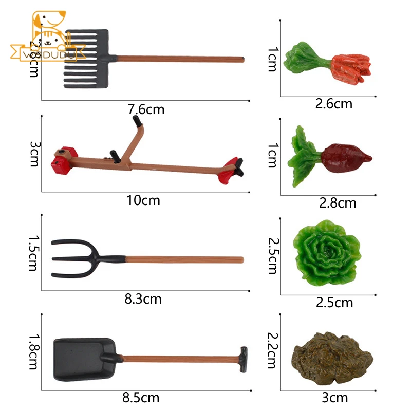 Fork Farm Action Figures Simulation Toys Scene Tools Model Man Flower Plant Accessories Sand Table Game Education Figurines Gift | Игрушки и