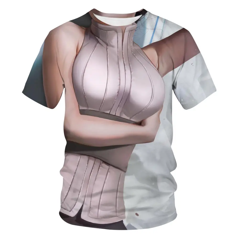 Мужская футболка с круглым вырезом Наруто классная героями мультфильмов для