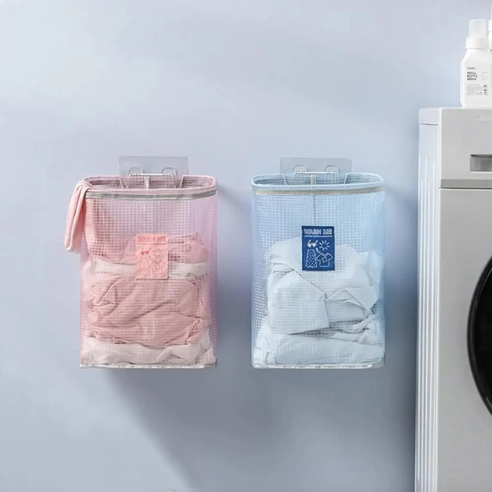 

Wall Mounted Breathable Laundry Basket Foldable Dirty Baskets Organizer Storage Bathroom Basket Clothes Clothes Laundry Q6H9