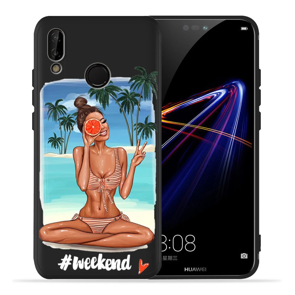 Чехол для телефона Super Moma Baby Girl Women Family черный чехол Huawei P20 P30 P40 Lite Honor 9 10 9X 20 8X 8C