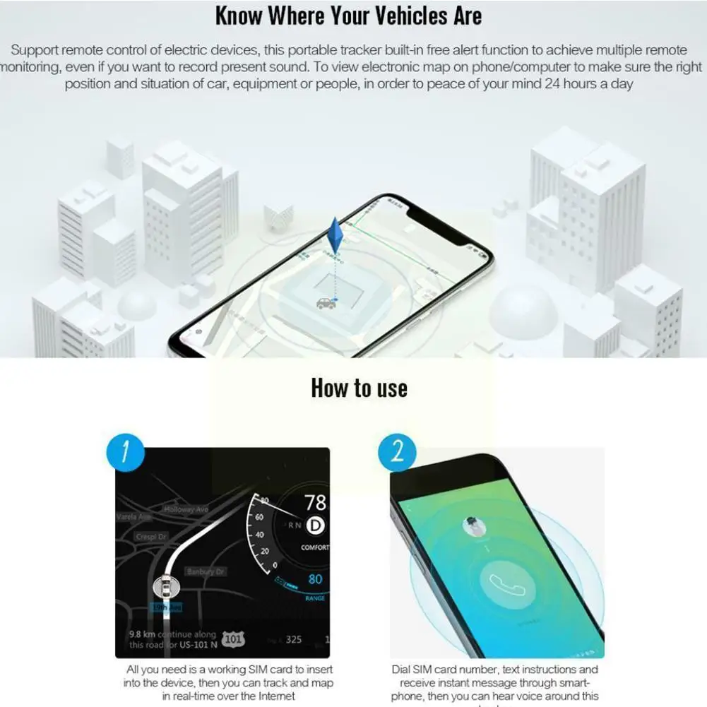 

Магнитный мини-трекер для автомобиля, Gps-трекер с реальным отслеживанием, Gps-локатор с реальным магнитом, устройство слежения за транспортны...