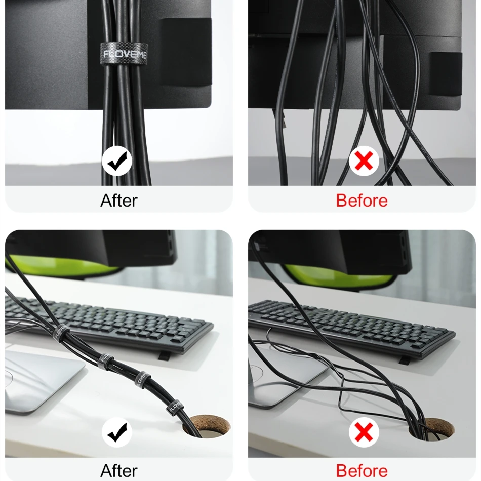 FLOVEME 1/3/5M Cable Organizer Wire Winder Cord Organizer Earphone Charger Cable Protector Holder Cable Management for HDMI Wire