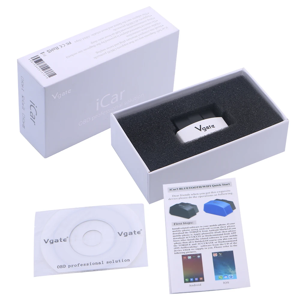 Новое поступление Vgate iCar3 WIFI OBDII OBD2 ELM327 Real 2 1 iCar 3 диагностический интерфейс для Android