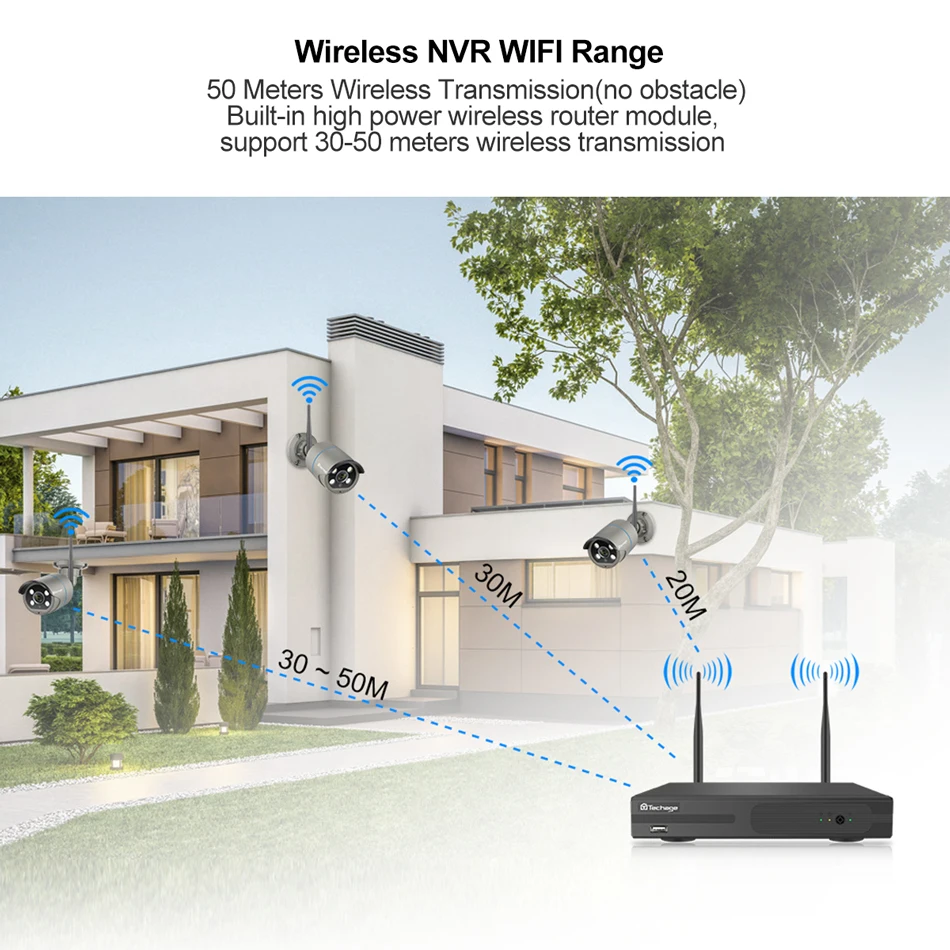 IP камера Techage беспроводная водонепроницаемая 1080P 2 МП WiFi|Система наблюдения| |