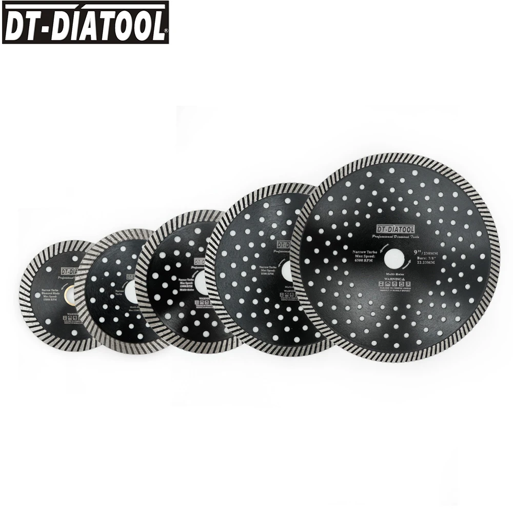 

DT-DIATOOL 1pc Diamond Narrow Turbo saw Blade With Multi Holes For Cutting Granite Marble Concrete Masonry Circular Cutting Disc