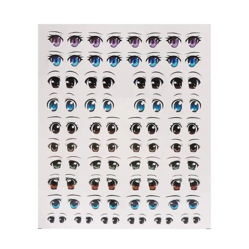 Милые Мультяшные глаза аниме фигурка куклы глаз Водные Наклейки для Аксессуары