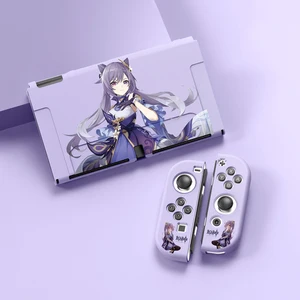 Матовый чехол для Nintendo Switch Oled с мягкой искусственной обложкой Genshin Honkai Impact arknight