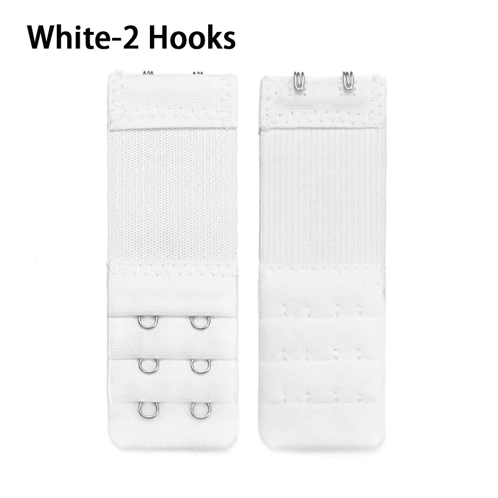 2 Hooks white 1 шт. женский многоцветный Регулируемый удлинитель для бюстгальтера Женский 2,3, 4 крючка бретельки бюстгальтера бюстгальтер на застежке расширение женские интимные аксессуары - Цвет: 2 Hooks white