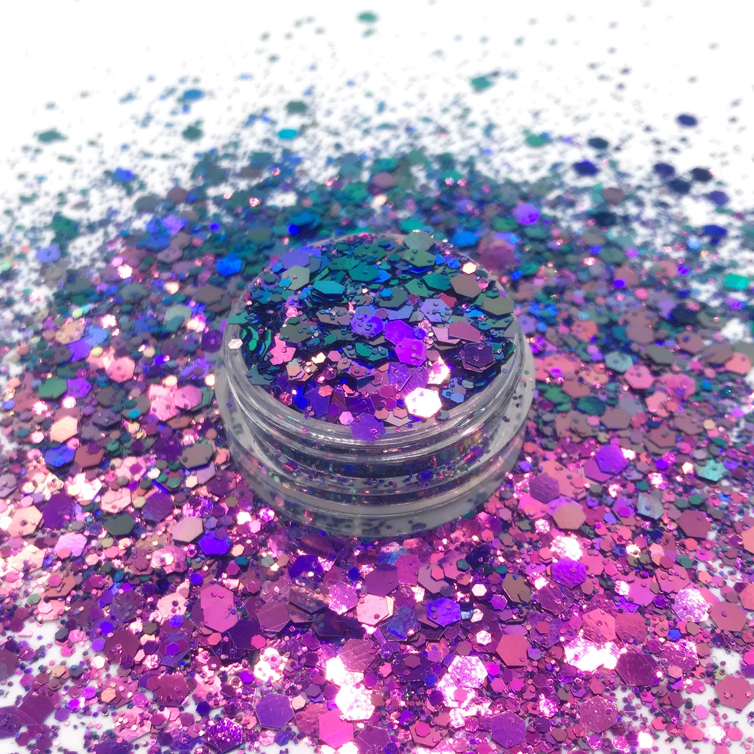 10 цветов Блеск для ногтей Тонкий Смесь крупных фотоблесток Блестящий Макияж Пыль