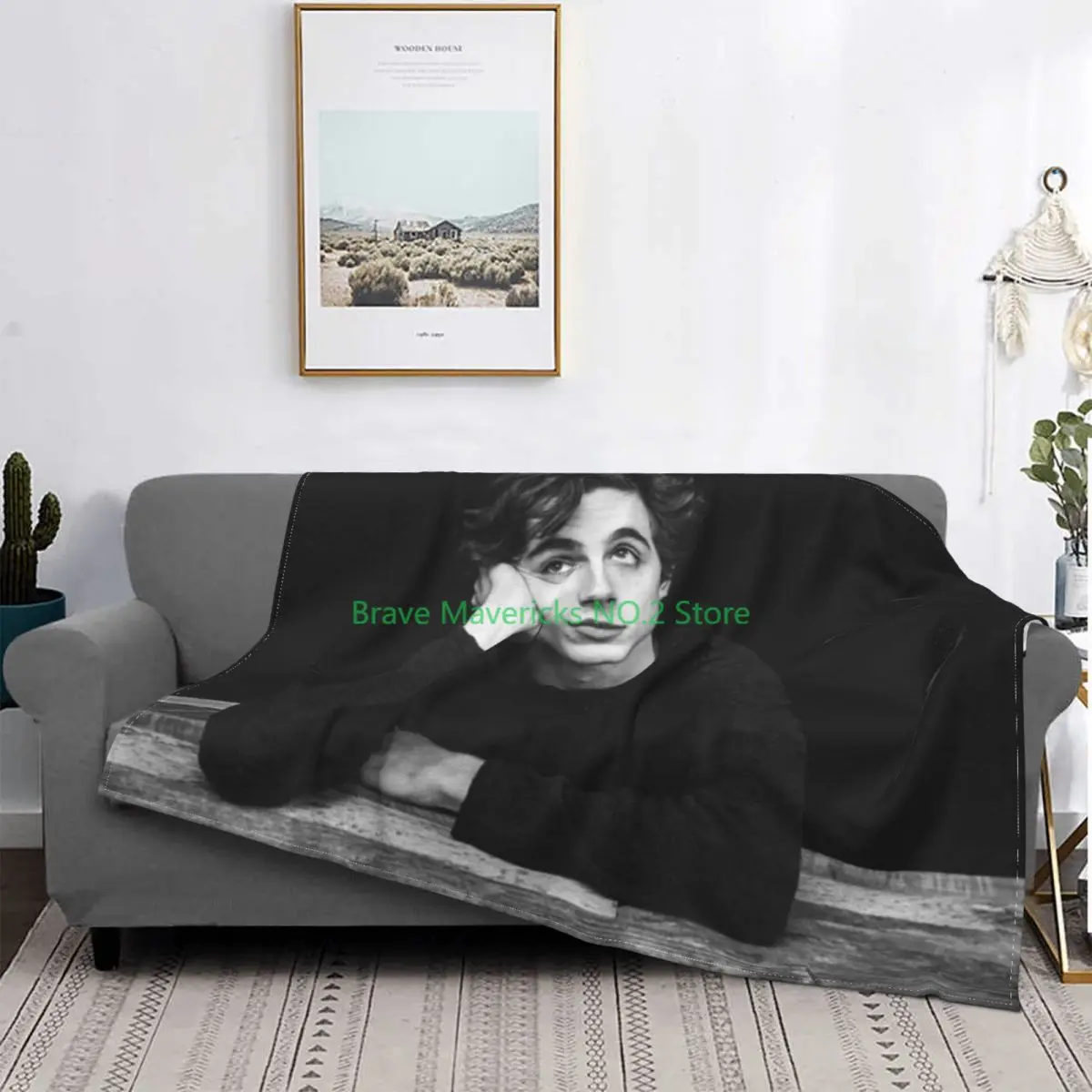 

BHome Decoration Quality Print Timothee Chalamet Blanket Gifts For Girls Friends Fluffy Flannel Throw Blankets