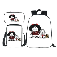 mafalda backpack fashion high quality knapsack boys girls bags aesthetic kawaii painting school bag pencil case shoulder bag