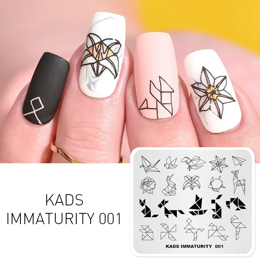 Immaturity 001 KADS дизайн ногтей шаблон конструкции незрелость серии трафарет для маникюра пластины с узорами для ногтей шаблон для печати дизайн - Цвет: Immaturity 001