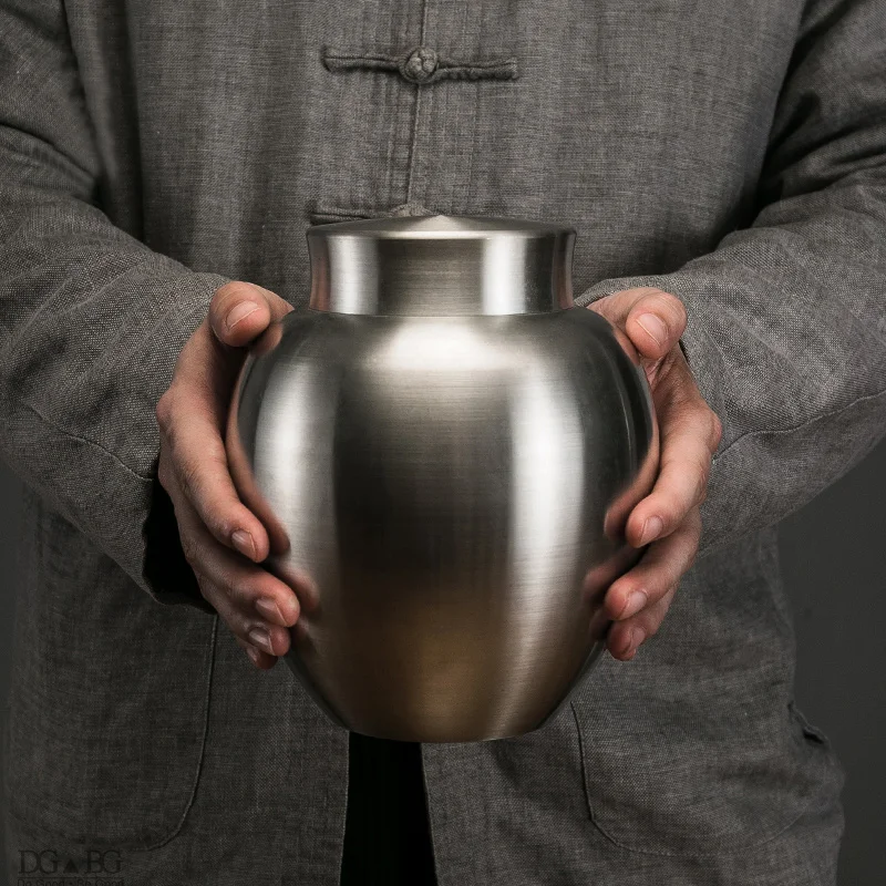 Чистый оловянный пепел урн для близких траурное кремационное устройство двойное