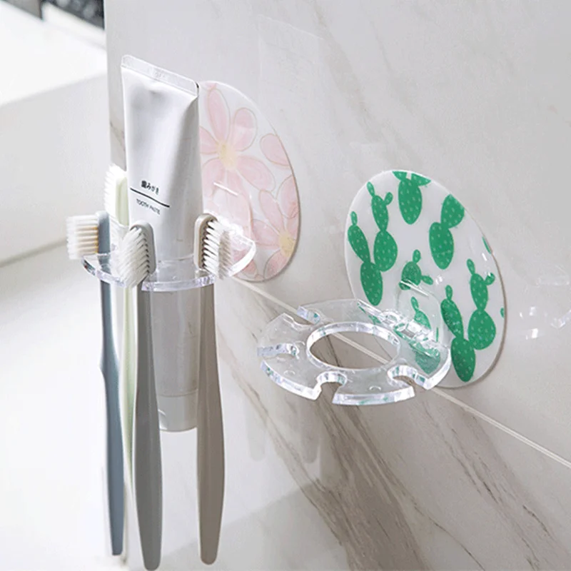 

Kitchen Strong Suction Wall Shaped Toothbrush Rack Bathroom Toothbrush Holder Punch-free Kitchen Accessories Kitchen Gadgets