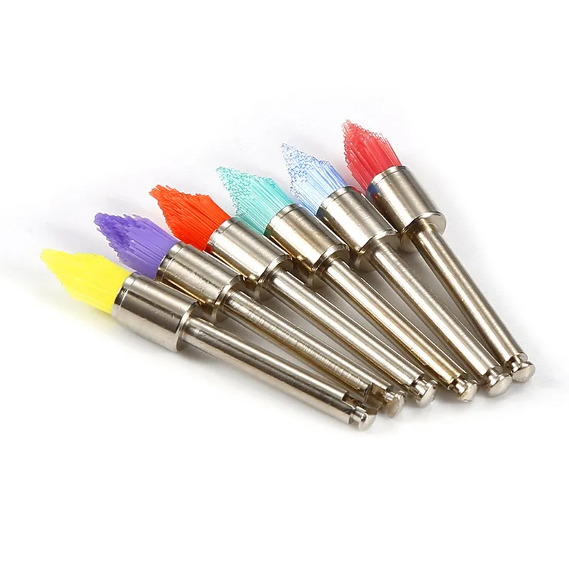 10 шт. зубные цветные полировальные щетки с острым носком нейлоновые белые для