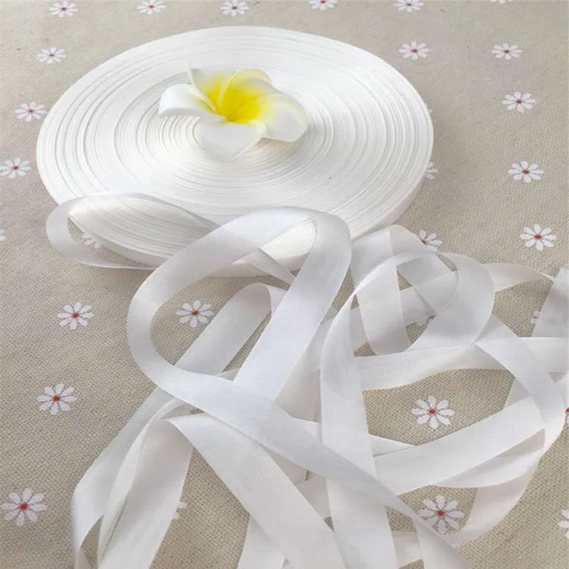 Неокрашенная НЕОБРАБОТАННАЯ белая лента из 100% чистого шелка 13 мм х 150 м тонкая