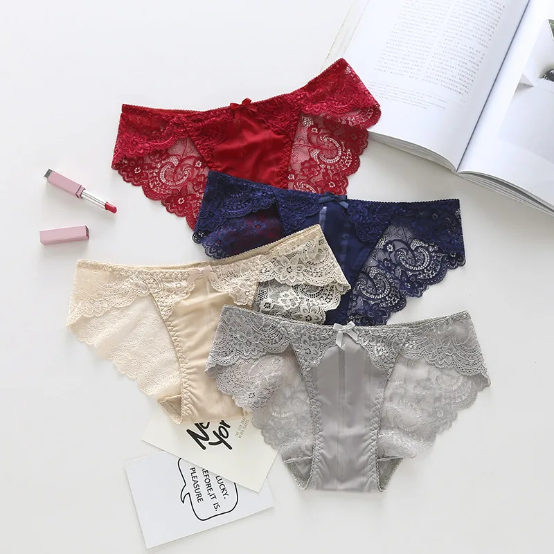 Fashion High Quality Women Panties Transparent Underwear Lady Lace Soft Briefs Bow Sexy Lingerie Dropship |