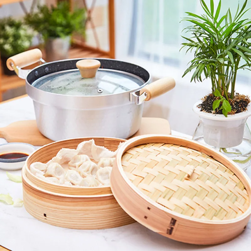 

Stock pot steamer combination pot with multi-function Japanese-style steamer soup pot dual-purpose induction cooker general