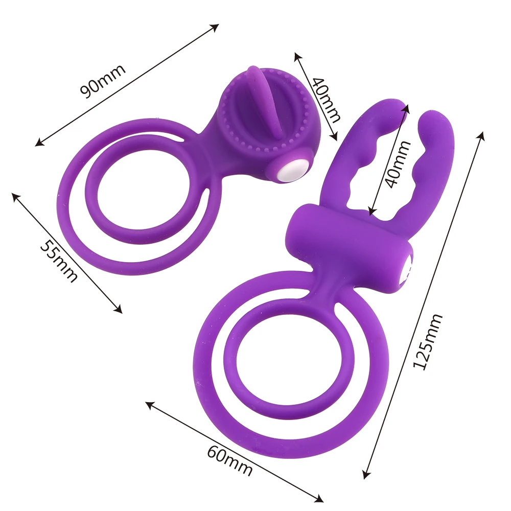 OLO Penis Ring Vibrating Tongue Licking Cock Vibrator Clit Stimulator Dual Pleasure Sex Toys for Men Male | Красота и здоровье