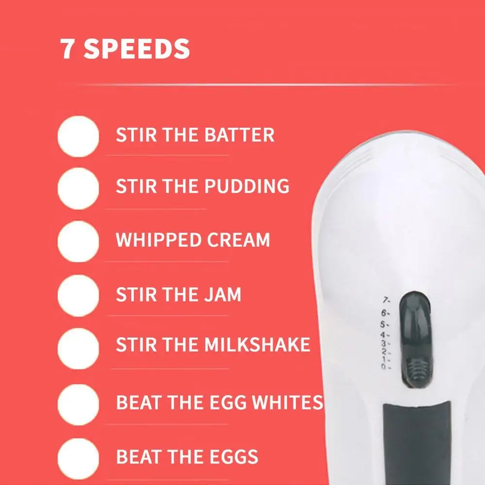 

Hand Mini Mixer Food Blender 7 Speed Control Multifunctional Food Processor Kitchen Mini Electric Manual Cooking Tools Dropship