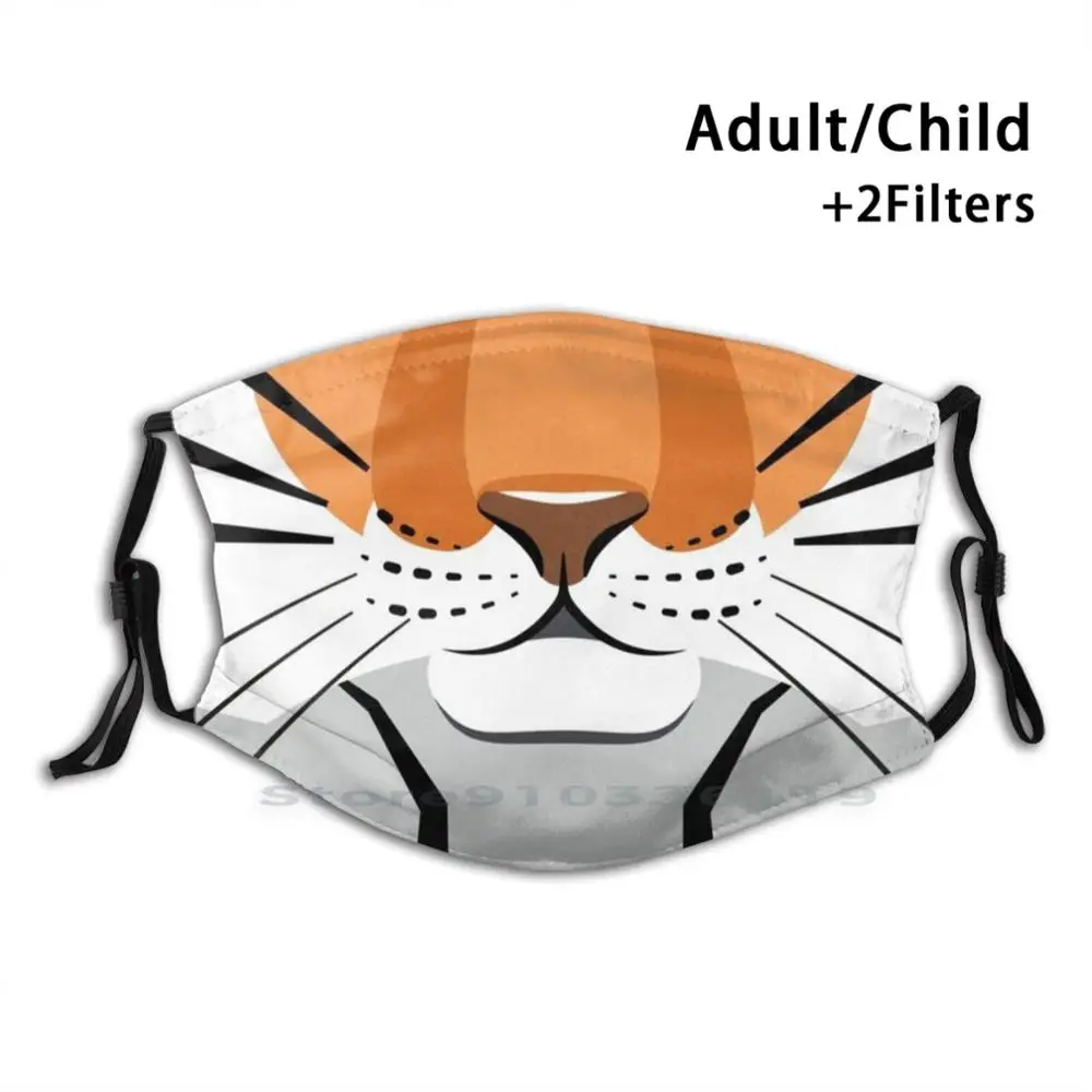 

Tiger Face Mouth Reusable Mouth Face Mask With Filters Kids Tiger Face Tiger Tigers Tiger Mouth Animal Funny Cartoon Mouth