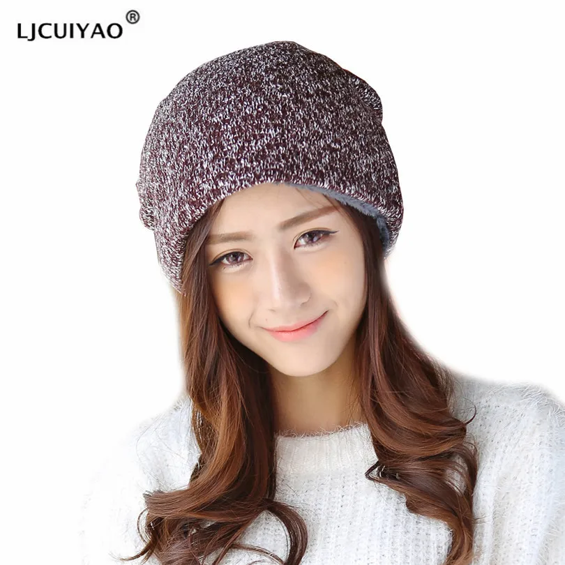 LJCUIYAO осенняя и зимняя шапка для мужчин женщин кашемировая бини спорта на