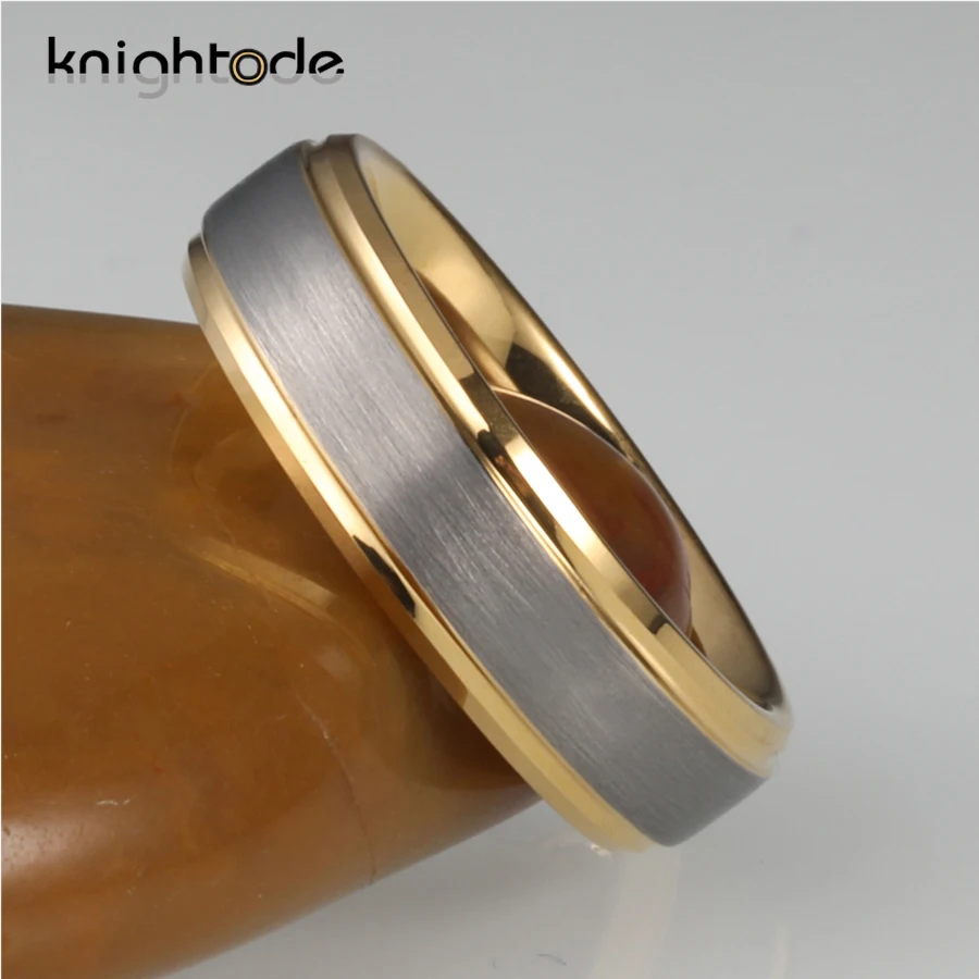 6 мм 8 Золотой вольфрамовый карбидный Свадебный ремешок для пары вольфрамовое