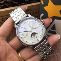 new luxury tourbillon moon phase automatic mechanical mens watch calendar multi function men watch stainless steel business