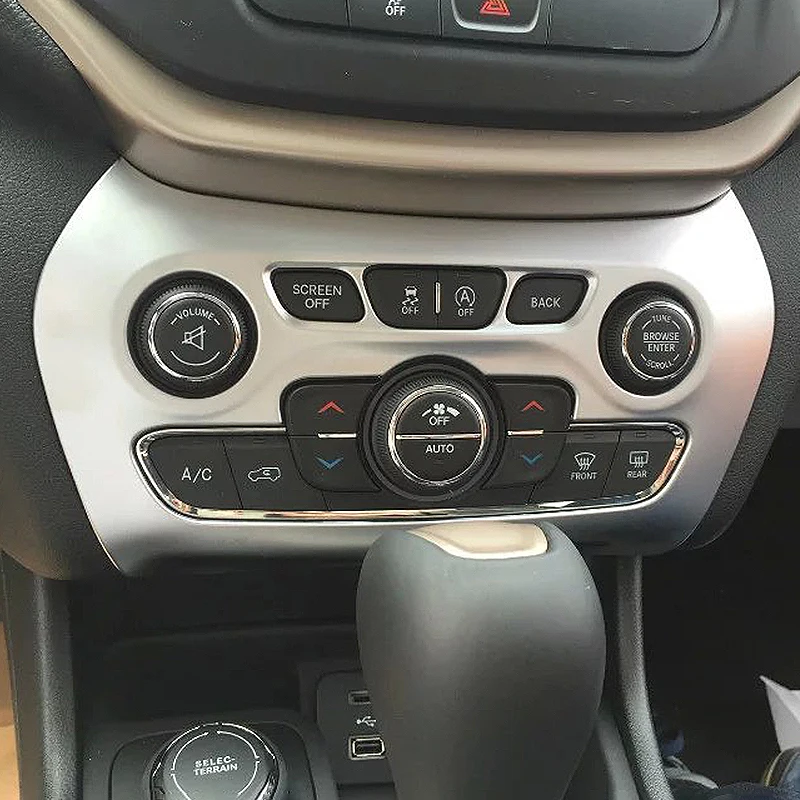 For Jeep Cherokee KL 2014 2015 2016 2017 2018 ABS Car Interior Accessories Styling Air Conditioning Adjustment Switch Cover Trim |