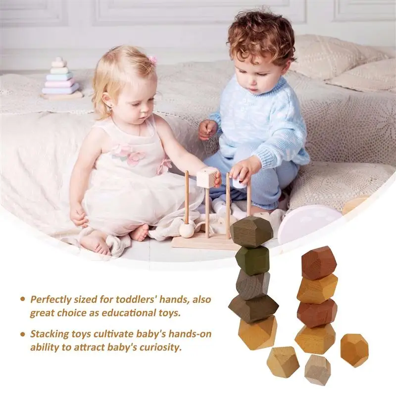 

1 Set Colorful Wooden Creative Bricks Toys Stacking Toys Stone Blocks Stacking Games
