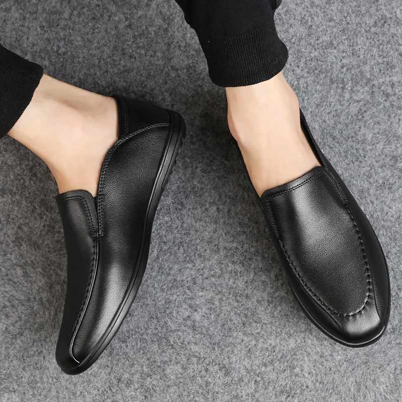 

Black Casual Shoes Casual Fashion Shoes Men Leather Zapatos Casuales Hombre Flat Sneaker Man Shoe Leisure Men's Mens Boots