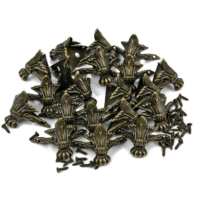 

20 Pieces Retro Design Decorative Wood Case Legs, Jewelry Box Legs Hardware for Vintage Wooden Cases Jewelry Boxes