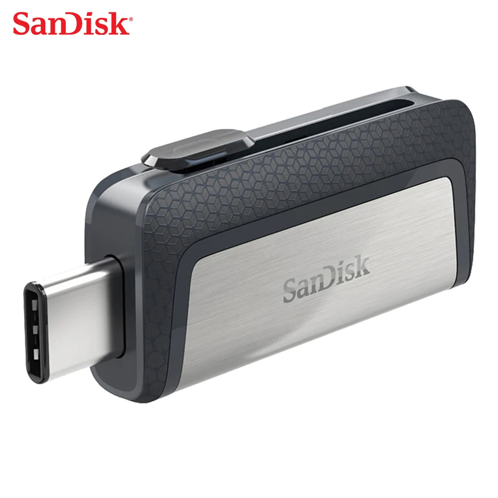 Флеш-накопитель SanDisk Type-C USB 3,1, OTG Флешка с двойным интерфейсом, 128 ГБ, 64 ГБ, 32 ГБ, 16 ГБ, Ultra Dual Drive USB 3,1, скорость чтения до 130 м/с от AliExpress WW