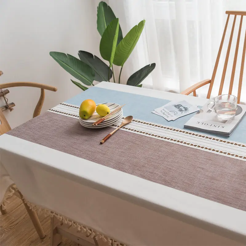 Прямоугольная скатерть LeRadore в японском стиле из хлопка и льна обеденный декор