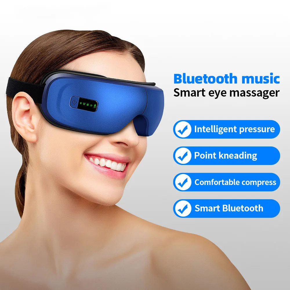 

Rechargeable Eye Therapy Massager Electric Bluetooth Music Eye Massage SPA Collapsible Air Pressure Heating Eye Fatigue Relieve