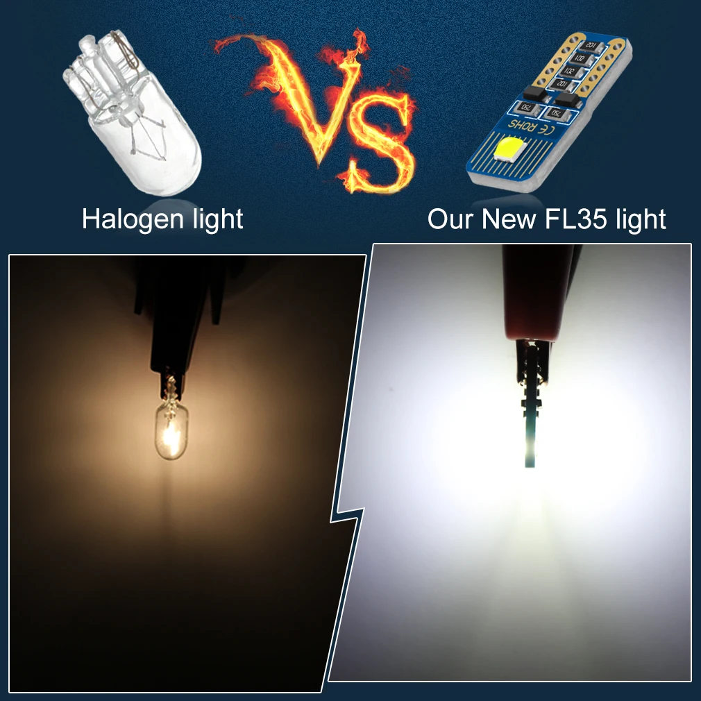 2 шт. T10 Светодиодные лампы 2SMD FLS35 чипы Canbus без ошибок 164 198 светильник для салона