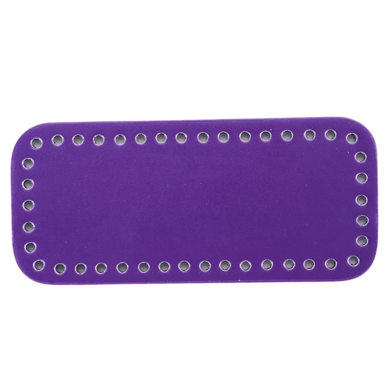 purple Хорошее качество дно для вязания сумки ПУ лакированная кожаная сумка, аксессуары Прямоугольная нижняя с отверстиями Diy вязание мешок дно - Цвет: purple