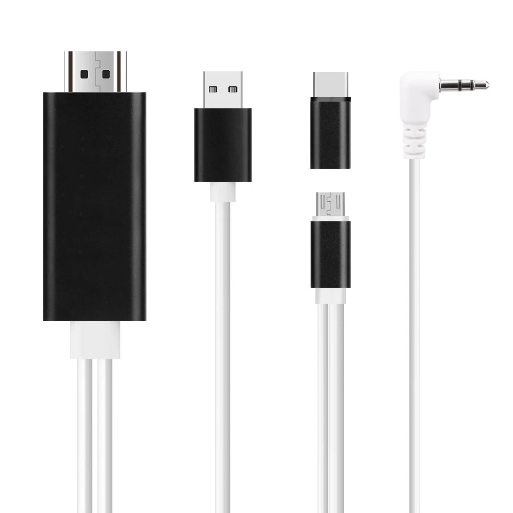 Кабель 2 в 1 Micro USB Type C HDMI для мобильных телефонов Samsung Xiaomi кабель MHL HD 1080P
