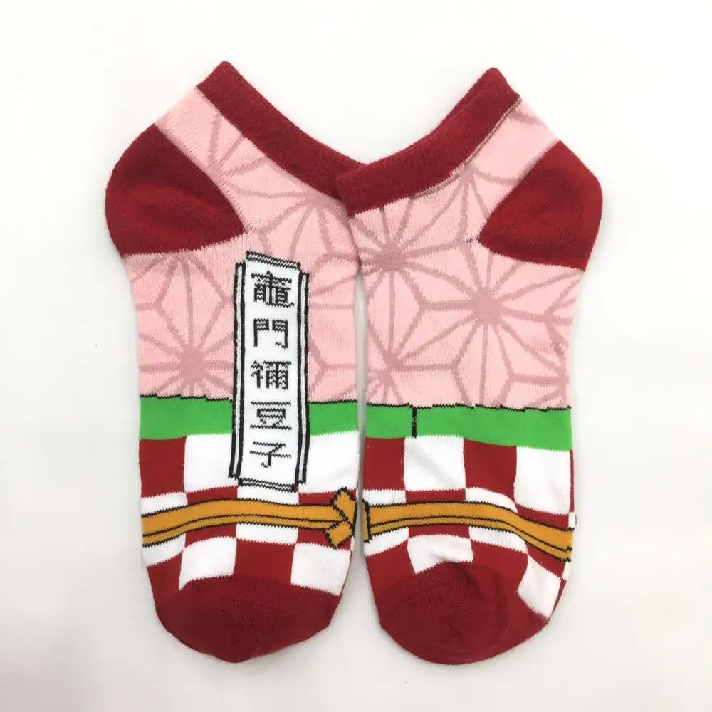 Hot Cos Anime Demon Slayer Kimetsu no Yaiba Kamado Tanjirou Nezuko Agatsuma Zenitsu Hashibira pattern Boat socks Gift