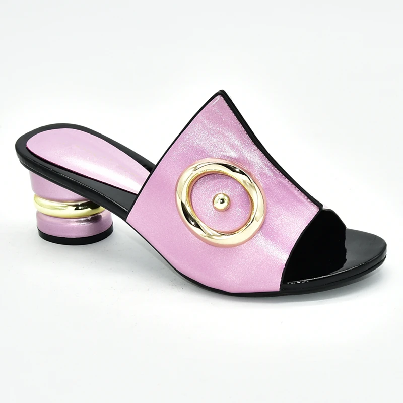 Новейшие нигерийские женские свадебные туфли-лодочки сандалии на каблуке стразы