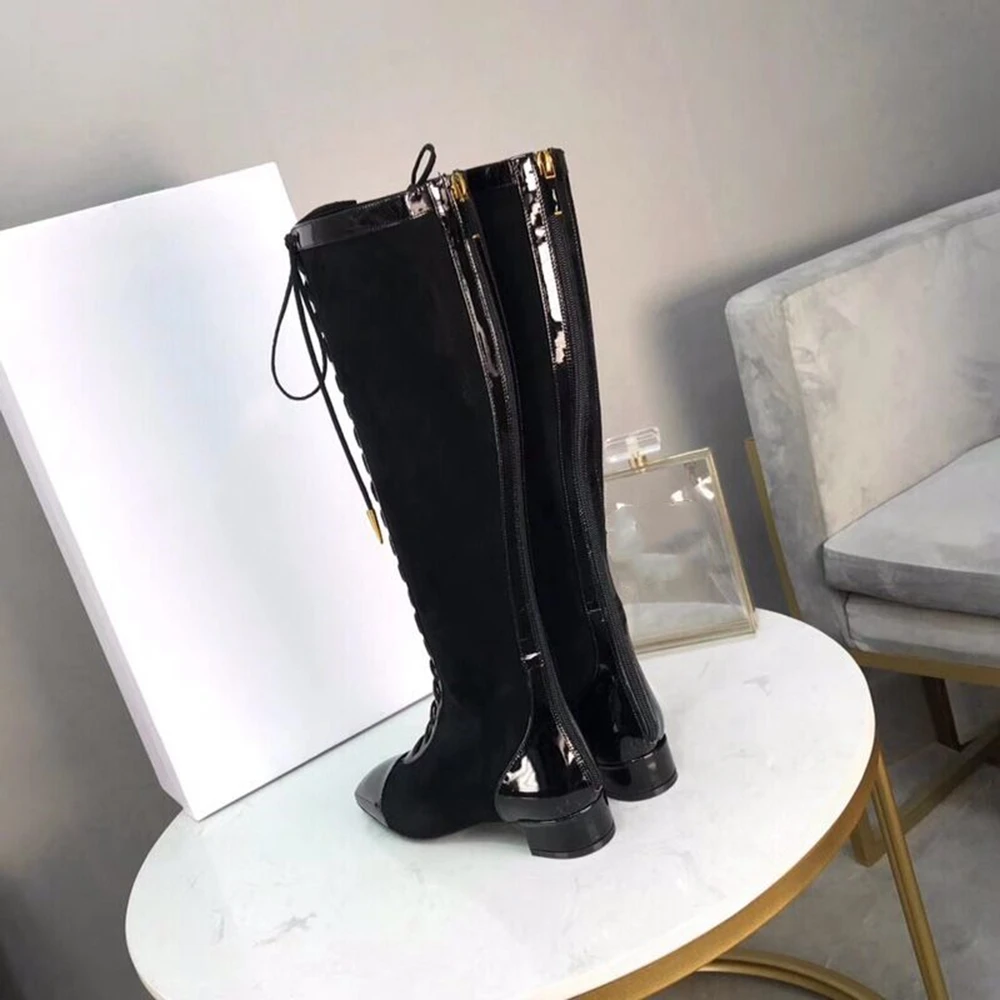 Junetxin/фирменные дизайнерские ботинки из натуральной кожи с квадратным носком и