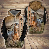 mens hoodie appaloosa horse 3d printing for men gypsy horse unisex springautumn casual pullover loose hooded streetwear